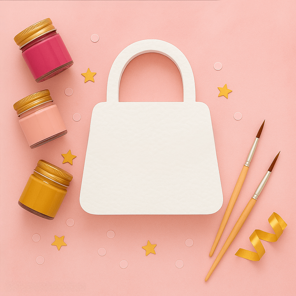 Unpainted purse foam shape in EPS styrofoam for DIY crafts and party decorations