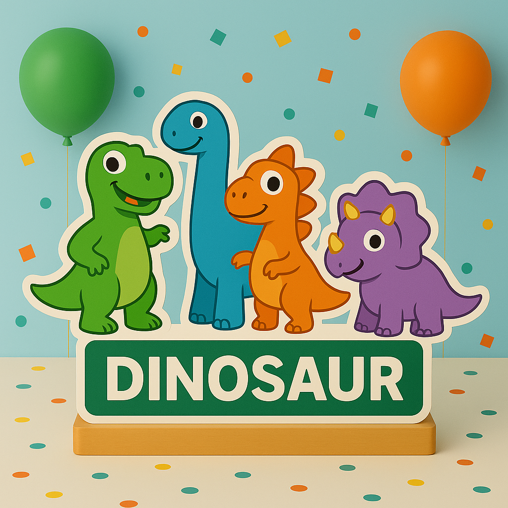 Handmade dinosaur birthday decorations centerpiece for themed party