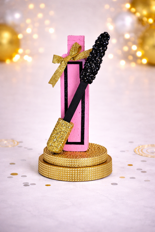 mascara centerpiece makeup party table decoration