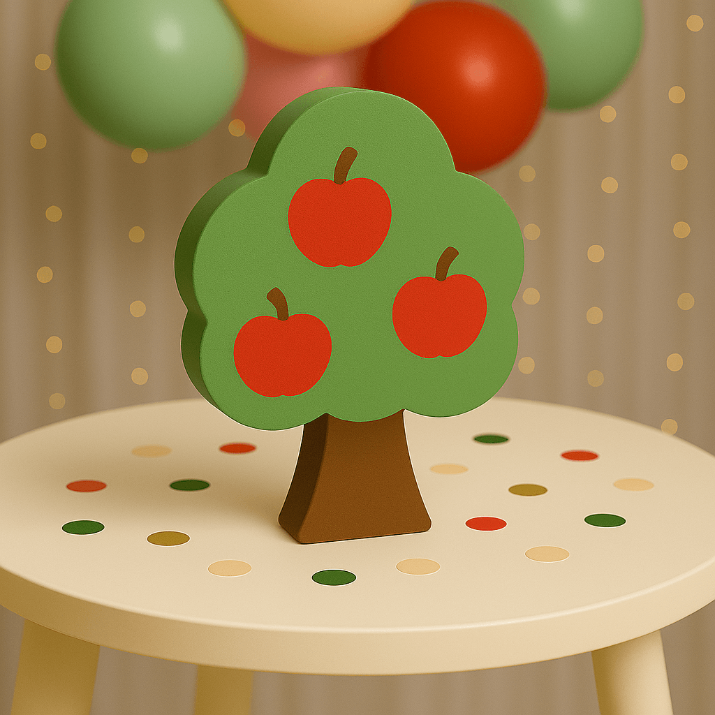 Apple tree centerpiece foam cutout for woodland or farm party table decor