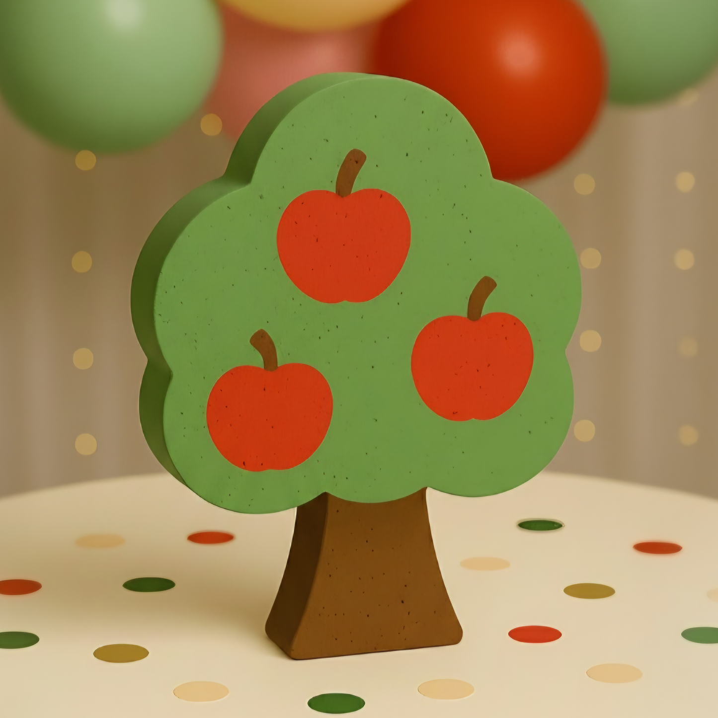 apple tree centerpiece for farm birthday decorations and orchard themed party table decor