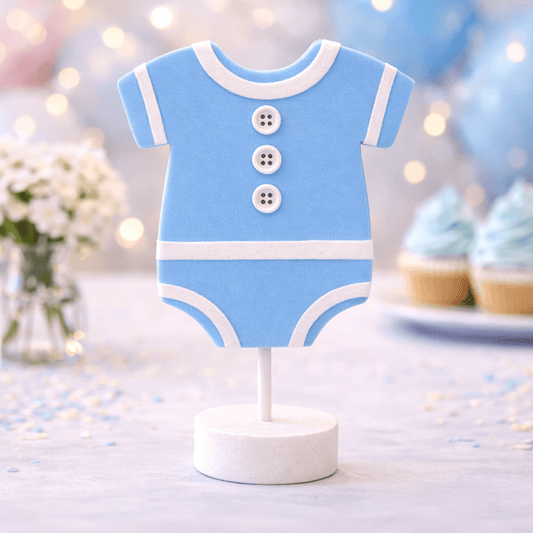 Baby onesie centerpiece for baby shower table decor made from foam
