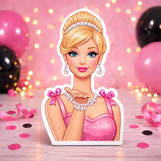 Barbie foam cutout centerpiece for Barbie birthday decorations