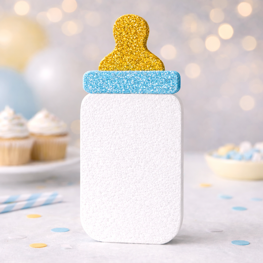 Blue baby bottle cutout decoration for baby boy baby shower party decor