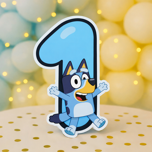 Bluey 1st birthday centerpiece, handmade foam table decoration for kids party