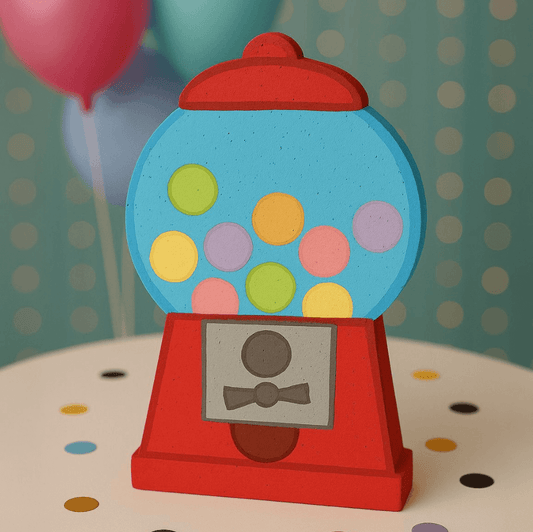 handmade gumball machine centerpiece for candy party decorations