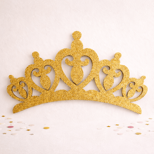 gold glitter princess crown decoration for princess birthday decorations and princess party decorations princess crown centerpiece
