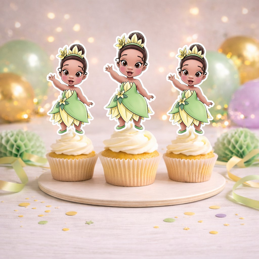 Princess Tiana cupcake topper for princess and the frog birthday decorations