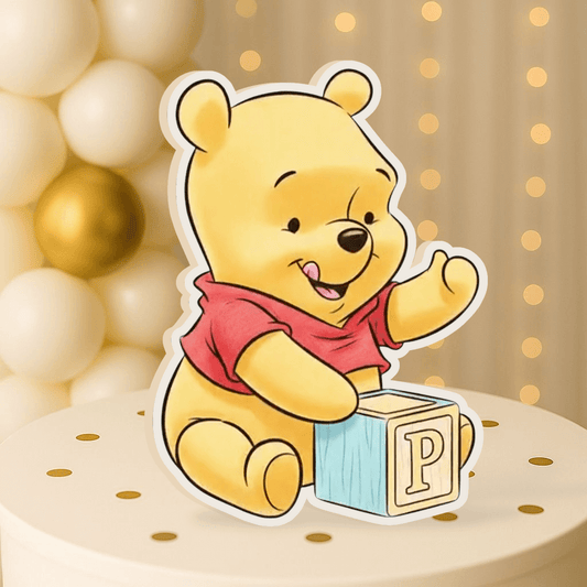 Winnie the Pooh centerpiece baby Pooh with block foam cutout decoration